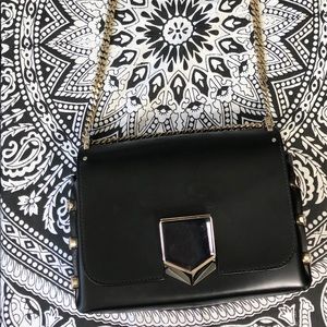 Jimmy Choo Black and Gold Lockett Petite